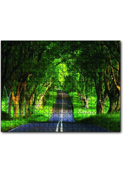 Ağaçlar ve Yol 120 Parça Puzzle Yapboz Mdf (Ahşap)