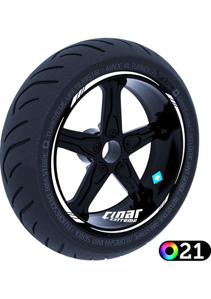 4 Parçalı Keskin Jant Şeridi Sticker Reflektif, Floresan, Özel Renkler Çınar Extreme