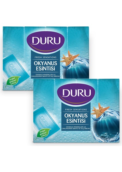 8 Adet Okyanus Esintisi Duş Sabunu 2 x 600 gr Mavi Renkli Doğal Malzeme ile Ferahlatıcı