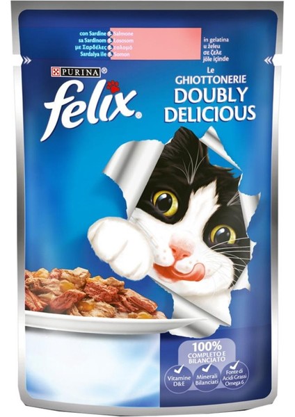 Felix Karışık Çeşitli Pouch Yetişkin Kedi Yaş Maması 20 x 100 G