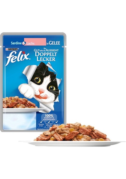 Felix Karışık Çeşitli Pouch Yetişkin Kedi Yaş Maması 20 x 100 G