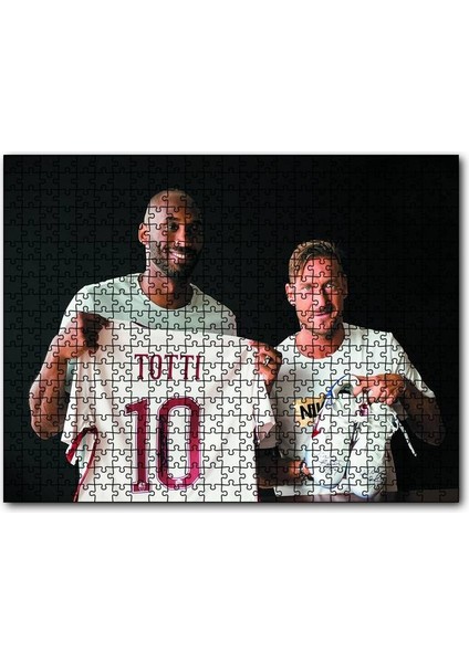 Kobe Bryant ve Totti 120 Parça Puzzle Yapboz Mdf (Ahşap)