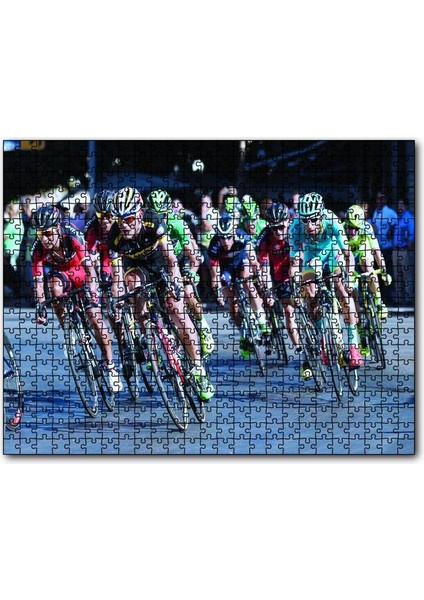 Bisiklet Yarışı 120 Parça Puzzle Yapboz Mdf (Ahşap)