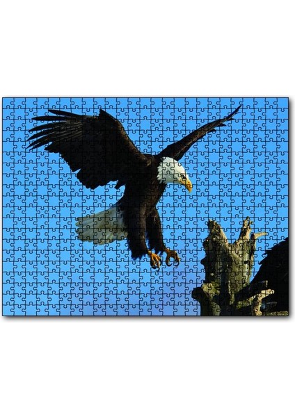 Beyaz Başlı Kartal Konuşu 120 Parça Puzzle Yapboz Mdf (Ahşap)