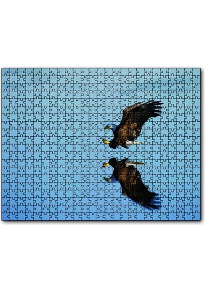 Beyaz Başlı Kartal Yansıma 120 Parça Puzzle Yapboz Mdf (Ahşap)
