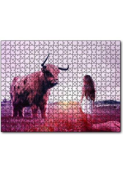 Çocuk ve Boğa 255 Parça Puzzle Yapboz Mdf (Ahşap)