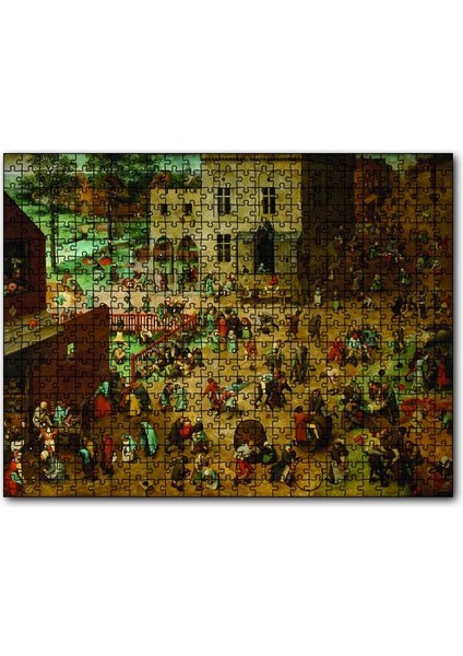 Çoçuklarin Oyunları Pieter Brueghel 500 Parça Puzzle Yapboz Mdf (Ahşap)