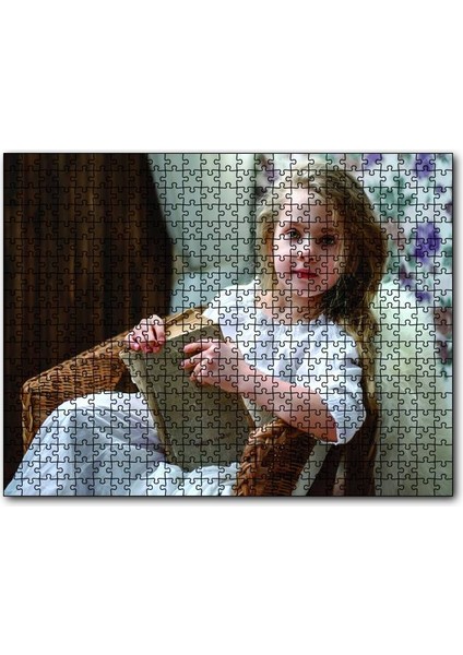 Kitap Okuyan Kız Çocuğu 500 Parça Puzzle Yapboz Mdf (Ahşap)