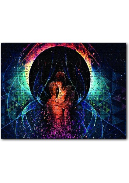 Evrende Insan Aşkı 120 Parça Puzzle Yapboz Mdf (Ahşap)