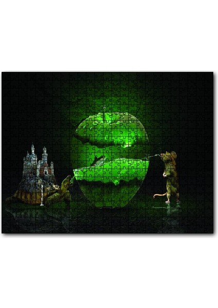 Elma Kaplumbağa Balık Fare Fantastik 120 Parça Puzzle Yapboz Mdf (Ahşap)