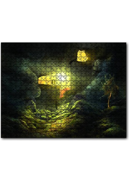 Mağara Işık Insan Figürü 120 Parça Puzzle Yapboz Mdf (Ahşap)