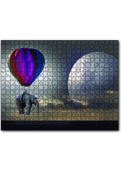 Balon Ile Uçan Fil Ay Fantastik 255 Parça Puzzle Yapboz Mdf (Ahşap)