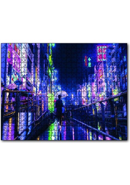 Gecede Uzak Doğu Şehri 120 Parça Puzzle Yapboz Mdf (Ahşap)