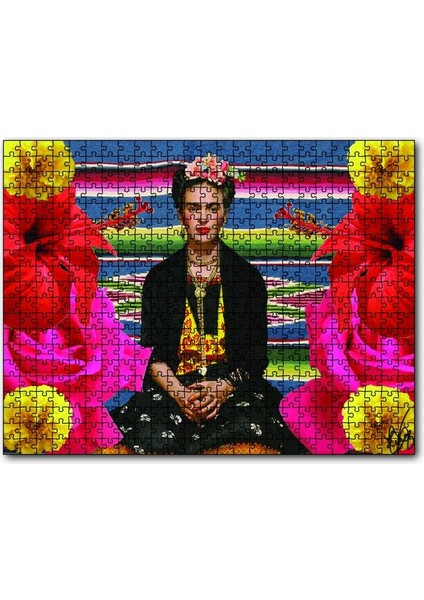 Frida Kahlo Çiçekli 255 Parça Puzzle Yapboz Mdf (Ahşap)