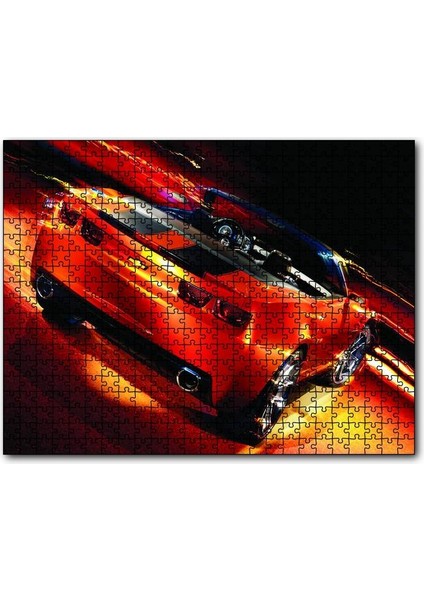 Kırmızı Spor Otomobil 120 Parça Puzzle Yapboz Mdf (Ahşap)
