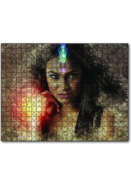 Işık Şaçan Kadın Fantastik 120 Parça Puzzle Yapboz Mdf (Ahşap)