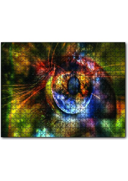 Işıltılı Soyut Göz 120 Parça Puzzle Yapboz Mdf (Ahşap)