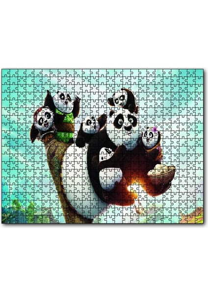 Kungfu Panda Ailesi 1000 Parça Puzzle Yapboz Mdf(Ahşap)