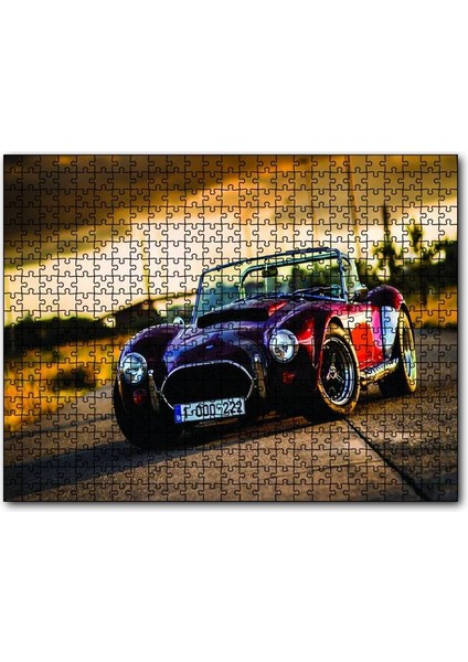 Klasik Bordo Otomobil 120 Parça Puzzle Yapboz Mdf (Ahşap)