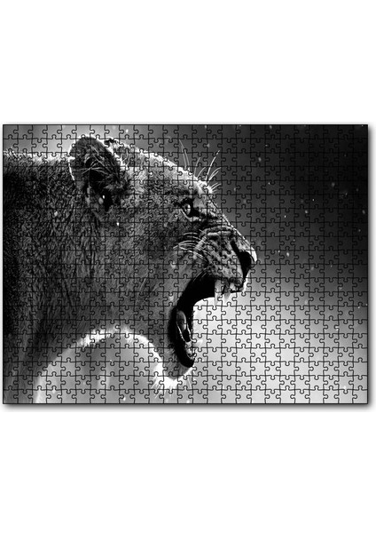 Kükreyen Aslan 120 Parça Puzzle Yapboz Mdf (Ahşap)