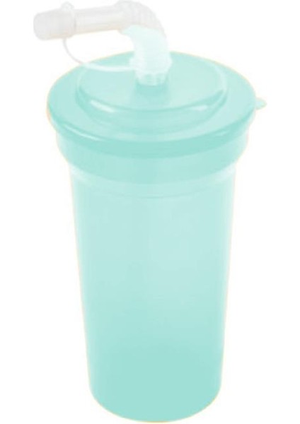 Pipetli Bardak Plastik Suluk Turkuaz 400 ml