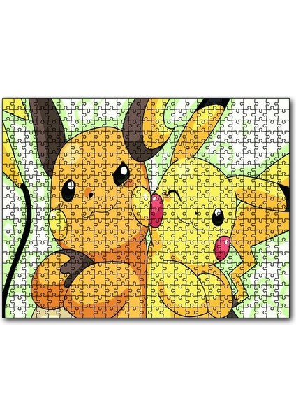 Pikachu And Raichu 1000 Parça Puzzle Yapboz Mdf(Ahşap)