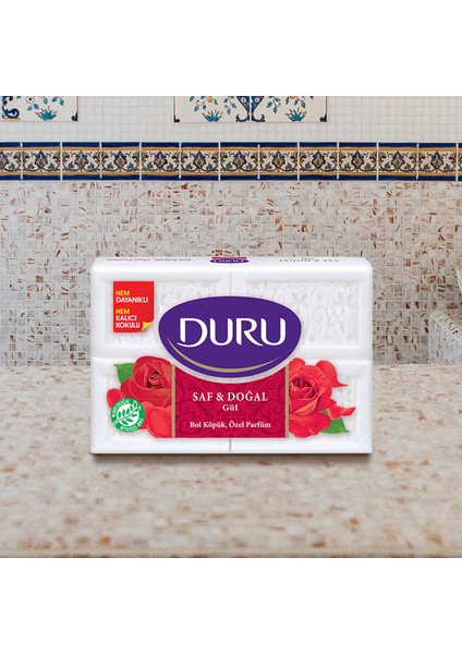 Saf & Doğal Gül 8 Adet Beyaz Kalıp Sabun 2 x 600 gr fiyatları