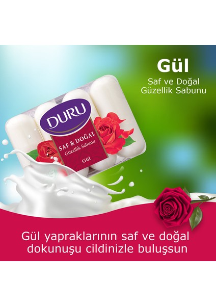 Saf & Doğal Gül 8 Adet Güzellik Sabunu 2 x 280 gr