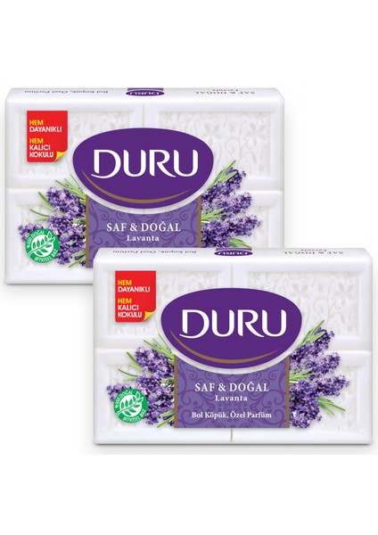 Saf & Doğal Lavanta 8 Adet Beyaz Kalıp Sabun 2 x 600 gr