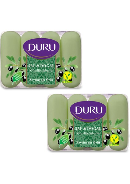 Saf & Doğal Zeytinyağlı 8 Adet Güzellik Sabunu 2X280GR