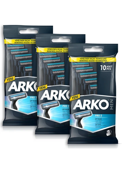 Arko Men T2 Pro Tıraş Bıçağı 3'lü 30 Kullan At Bıçak