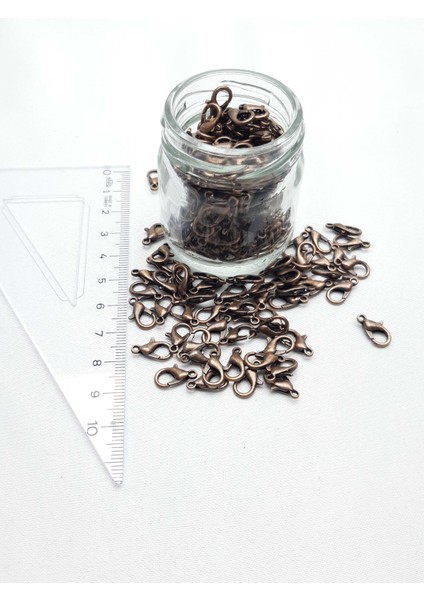 Metal Takı Papağan Klipsi Bronz Renginde (50 Adet) 10 mm