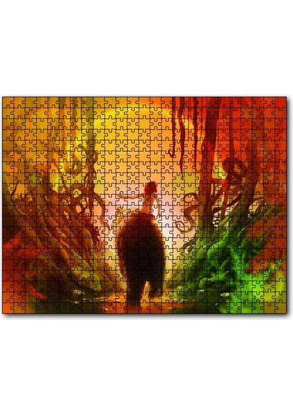 Mowgli Orman Çocuğu ve Ayı Görsel 255 Parça Puzzle Yapboz Mdf (Ahşap)