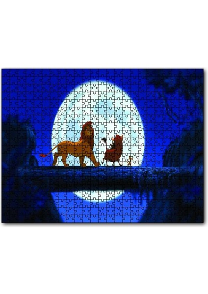 Aslan Kral Simba Timon Pumba 120 Parça Puzzle Yapboz Mdf (Ahşap)
