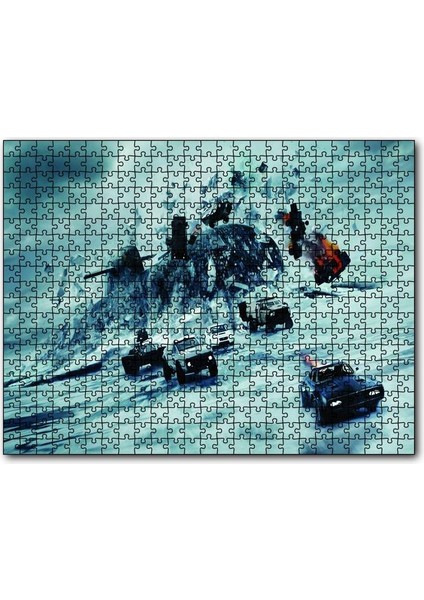 Hızlı ve Öfkeli 8 Denizaltı ve Yarış Arabaları 120 Parça Puzzle Yapboz Mdf (Ahşap)