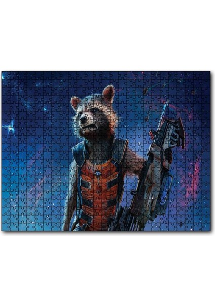 Rocket Racoon Galaksiler Fatihi 255 Parça Puzzle Yapboz Mdf (Ahşap)