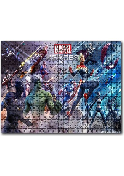 Marvel Kahramanları 255 Parça Puzzle Yapboz Mdf (Ahşap)