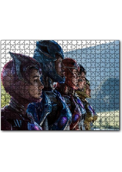 Power Rangers Hepsi Bir Arada Görseli 1000 Parça Puzzle Yapboz Mdf(Ahşap)
