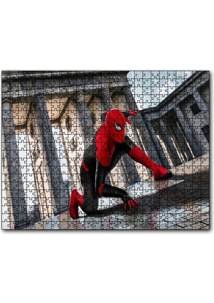 Spiderman Sütunlar Arasında 120 Parça Puzzle Yapboz Mdf (Ahşap)