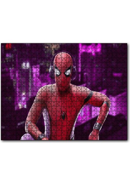 Spiderman Kulaklıkllı Görseli 120 Parça Puzzle Yapboz Mdf (Ahşap)