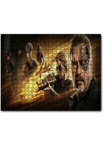 Terminator Dark Fate Arnold ve Linda 1000 Parça Puzzle Yapboz Mdf(Ahşap)