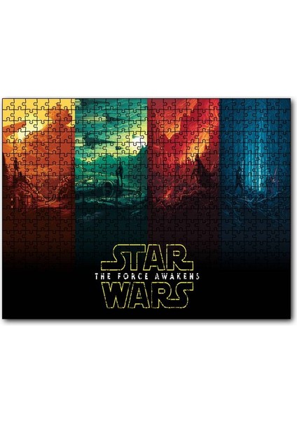 Star Wars Rey Finn Kylo Ren Han Solo Luke Skywalker 120 Parça Puzzle Yapboz Mdf (Ahşap)