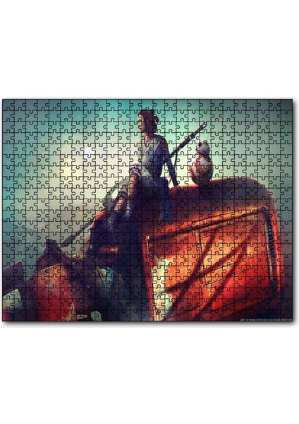 Star Wars Rey ve Bb-8 500 Parça Puzzle Yapboz Mdf (Ahşap)