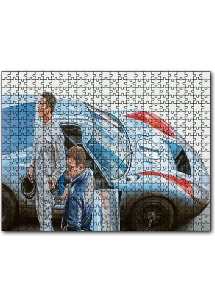 Ford V Ferrari Christian Bale Matt Damon 120 Parça Puzzle Yapboz Mdf (Ahşap)