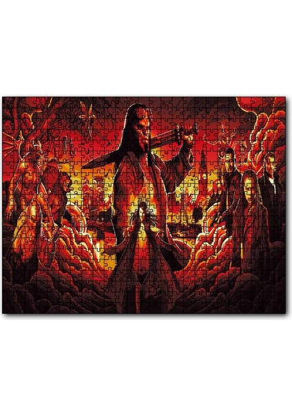 Hellboy ve Cehennem Tebası 120 Parça Puzzle Yapboz Mdf (Ahşap)
