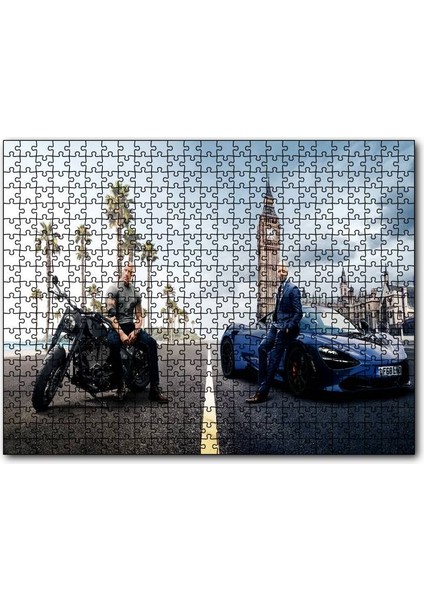 Hızlı ve Öfkeli Johnson & Statham 120 Parça Puzzle Yapboz Mdf (Ahşap)