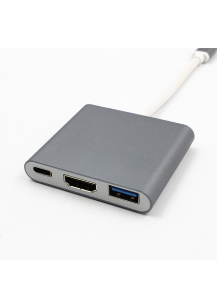 Usb-C Hub Dijital Av Çok Bağlantı Noktası Adaptörü Kablosu Tip-C HDMI 4K & USB 3.0 (Yurt Dışından) modelleri