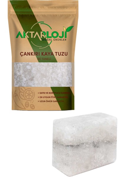 100 gr Iri Taneli Çankırı Kaya Tuzu + Büyük Boy Çankırı Tuz Sabunu