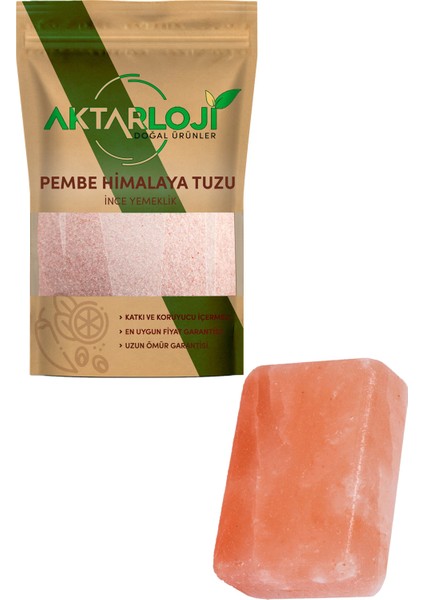 500 gr Öğütülmüş Ince Himalaya Tuzu Yemeklik + Büyük Boy Himalaya Tuz Sabunu