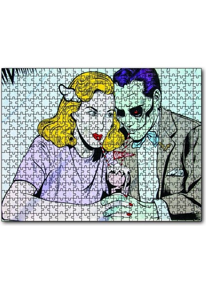 Romantik Çizgi Romanlar 120 Parça Puzzle Yapboz Mdf (Ahşap)